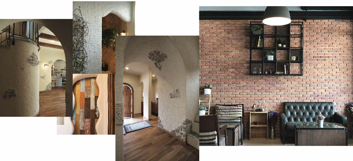 リノスの家 | ブリックやストーン、自然素材塗壁を使った空間演出